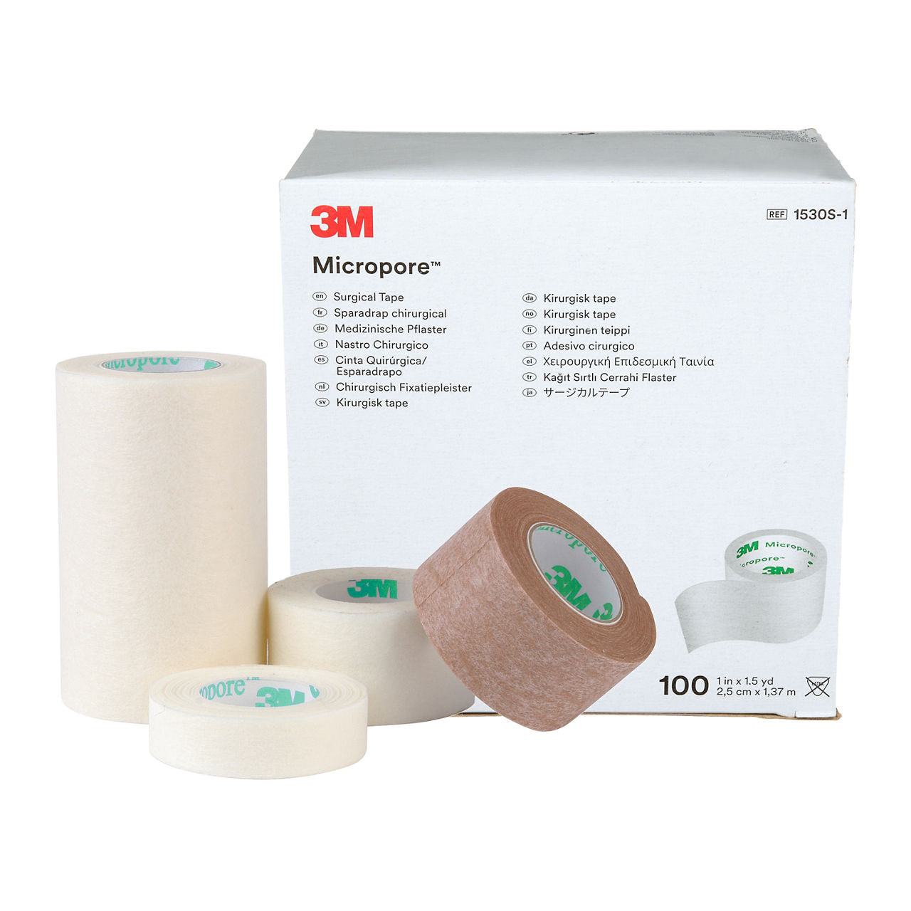 1530-3 - Solventum Micropore™ Surgical Tape - Paper Surgical Tape, 3" x 10 yds, 4 rl/bx, 10 bx/cs