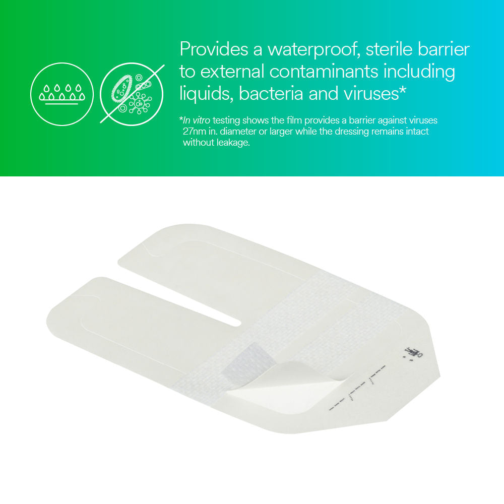 1633 - Solventum Tegaderm™ IV Transparent Film Dressing with Border - 2 3/4" x 3 1/4", 100/bx, 4 bx/cs
