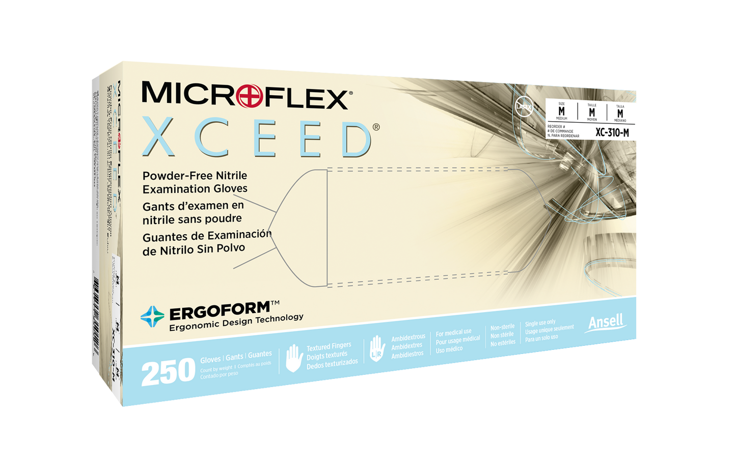 871263 - Ansell MICROFLEX™ XCEED™ XC-310 - X-Small (5.5-6.0), 250/bx, 10 bx/cs